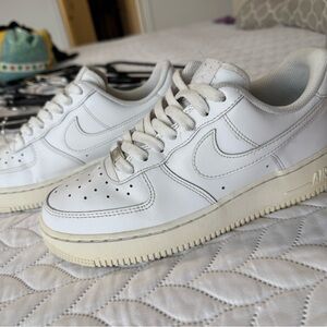 Nike White Leather Low-Top Sneakers